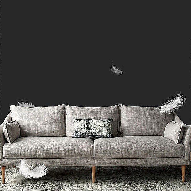 Charles of London Sofa moderne 3-zits stoffen stoffen bank met houten benen