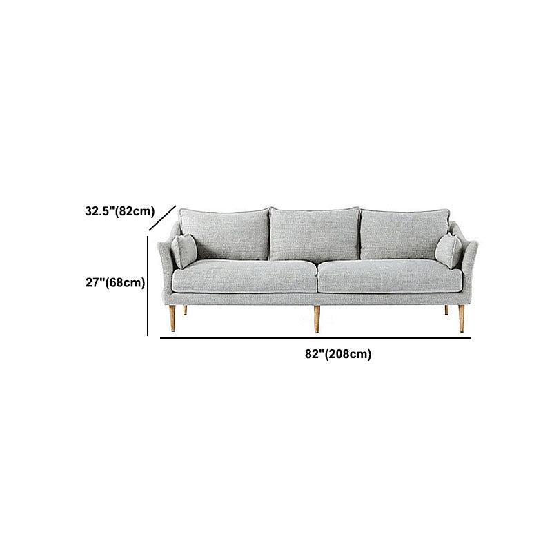 Charles of London Sofa moderne 3-zits stoffen stoffen bank met houten benen
