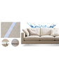 Slipcovered Sofa Beige Fabric Square Arm Sofa with 4 Pillows Clearhalo 'furn' 'furn_sofas' 'Furniture' 'Living Room Furniture' 'Sofa' 'sofas' 5895005