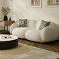 Leather/Wool Modern Curved Sofa 29.52" High Round Arm Seating