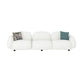 Leather/Wool Modern Curved Sofa 29.52" High Round Arm Seating