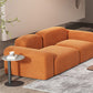Sofá de brazo redondo Sofá estándar de lana contemporánea en acabado naranja