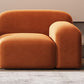 Sofá de brazo redondo Sofá estándar de lana contemporánea en acabado naranja
