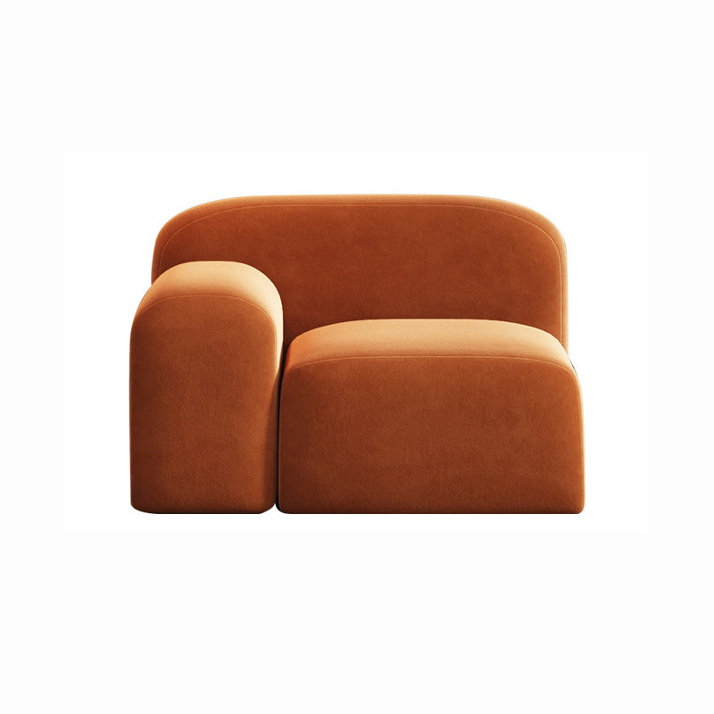 Sofá de brazo redondo Sofá estándar de lana contemporánea en acabado naranja