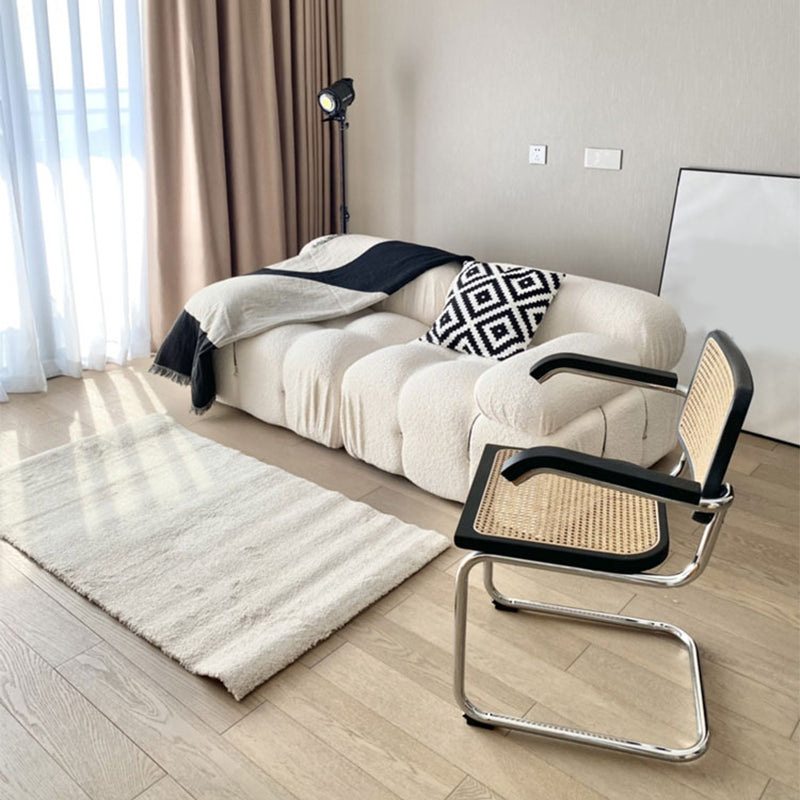 Canapé de dos biscuit contemporain 26,38 "haut de gamme de laine haut pour le salon, blanc