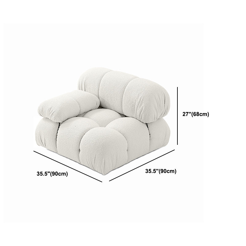 Canapé de dos biscuit contemporain 26,38 "haut de gamme de laine haut pour le salon, blanc