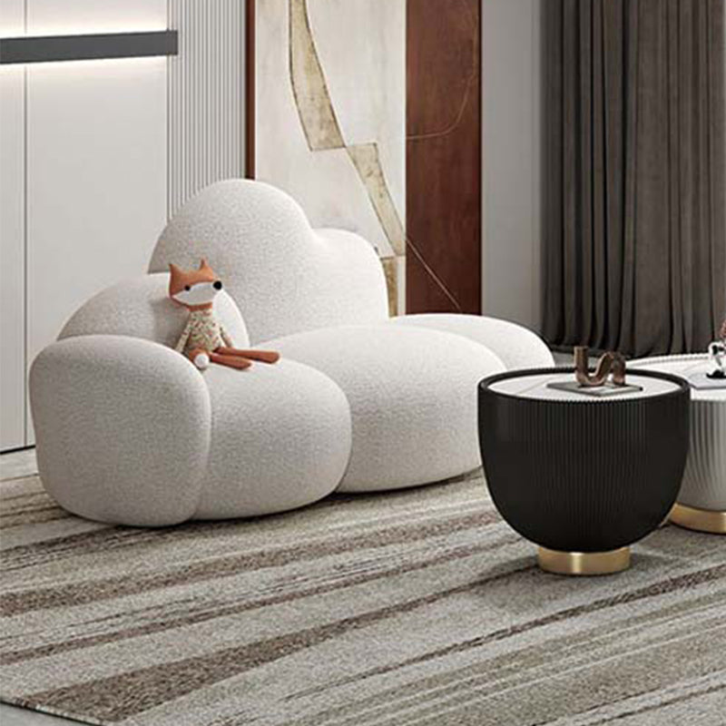 Hedendaagse stijl gebogen bank 33.46 "H armloze bank in het wit