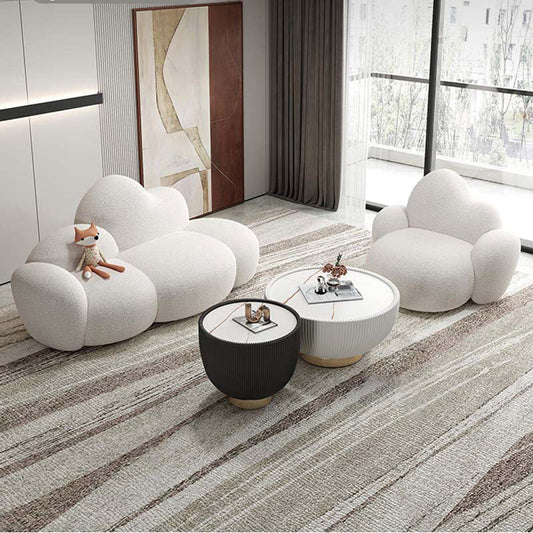 Divano curvo in stile contemporaneo 33.46 "H divano senza braccio in bianco