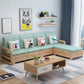 Noordse stof woonkamer bank chaise square arm kussens sofa bed