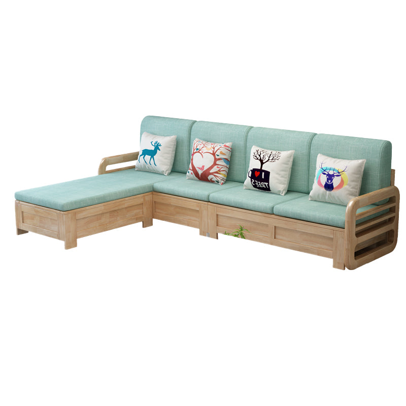 Noordse stof woonkamer bank chaise square arm kussens sofa bed