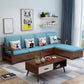 Noordse stof woonkamer bank chaise square arm kussens sofa bed