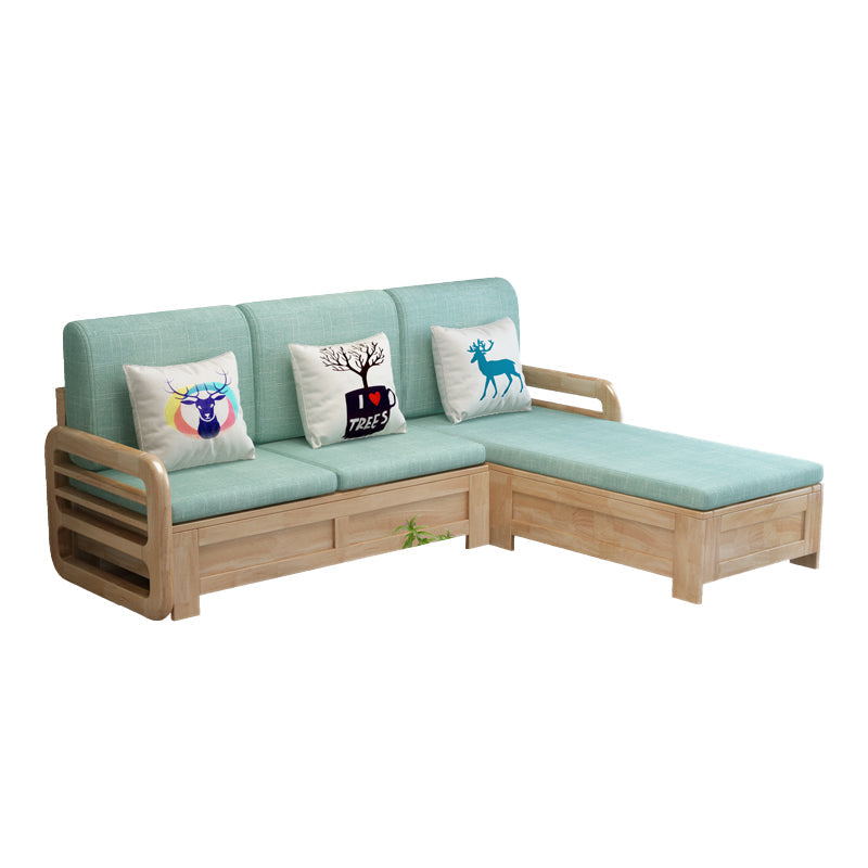 Noordse stof woonkamer bank chaise square arm kussens sofa bed