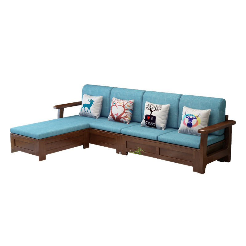 Noordse stof woonkamer bank chaise square arm kussens sofa bed