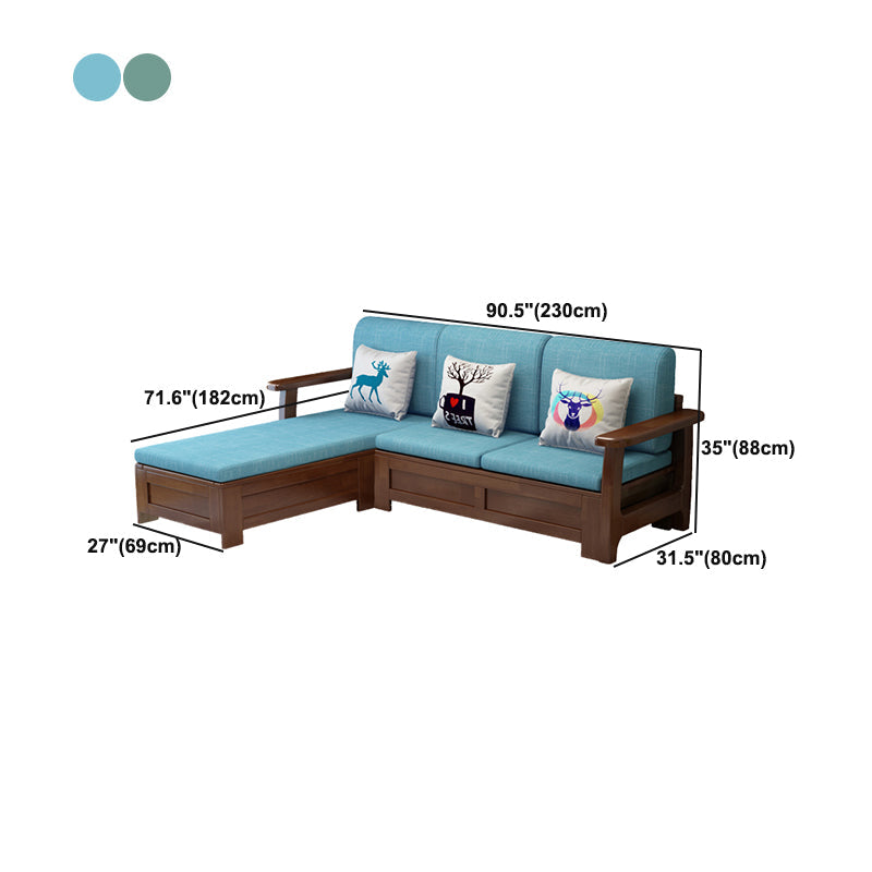 Noordse stof woonkamer bank chaise square arm kussens sofa bed