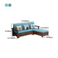 Noordse stof woonkamer bank chaise square arm kussens sofa bed