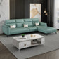 Contemporary Sofa Chaise Faux Leather Living Room Square Arm Seating Green Right Clearhalo 'furn' 'furn_sectionals' 'Furniture' 'Living Room Furniture' 'Sectionals' 5895176