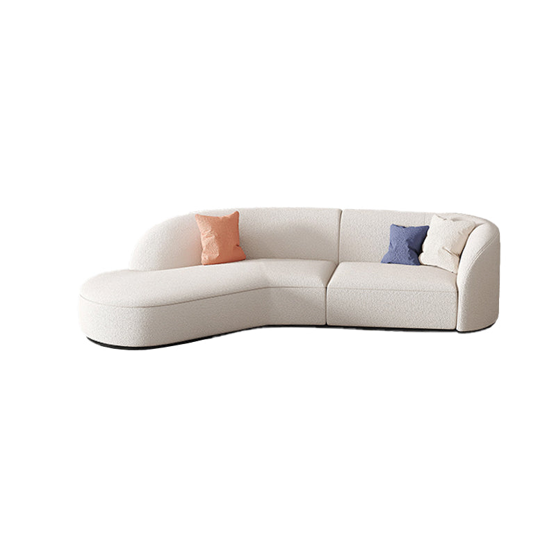 Nordic Tuxedo Arm Living Room Curved Loveseat Faux Leather/Fabric Seating