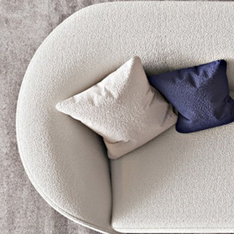 Nordic Tuxedo Arm Living Room Curved Loveseat Faux Leather/Fabric Seating