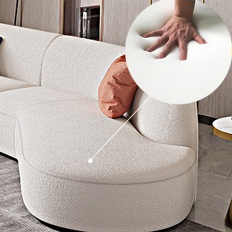 Nordic Tuxedo Arm Living Room Curved Loveseat Faux Leather/Fabric Seating