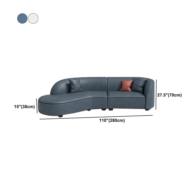 Nordic Tuxedo Arm Living Room Curved Loveseat Faux Leather/Fabric Seating
