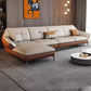 Glam Genuine Leather Living Room Flared Arm Modular Cushions Seating Orange White Left Clearhalo 'furn' 'furn_sectionals' 'Furniture' 'Living Room Furniture' 'Sectionals' 5895209