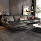 Glam Genuine Leather Living Room Flared Arm Modular Cushions Seating Grey Left Clearhalo 'furn' 'furn_sectionals' 'Furniture' 'Living Room Furniture' 'Sectionals' 5895212