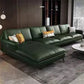 Glam Genuine Leather Living Room Flared Arm Modular Cushions Seating Green Left Clearhalo 'furn' 'furn_sectionals' 'Furniture' 'Living Room Furniture' 'Sectionals' 5895222