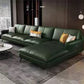 Glam Genuine Leather Living Room Flared Arm Modular Cushions Seating Green Right Clearhalo 'furn' 'furn_sectionals' 'Furniture' 'Living Room Furniture' 'Sectionals' 5895223
