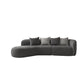 Nordic Living Room Curved Assembled Tight Back Square Arm Seating