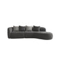 Nordic Living Room Curved Assembled Tight Back Square Arm Seating