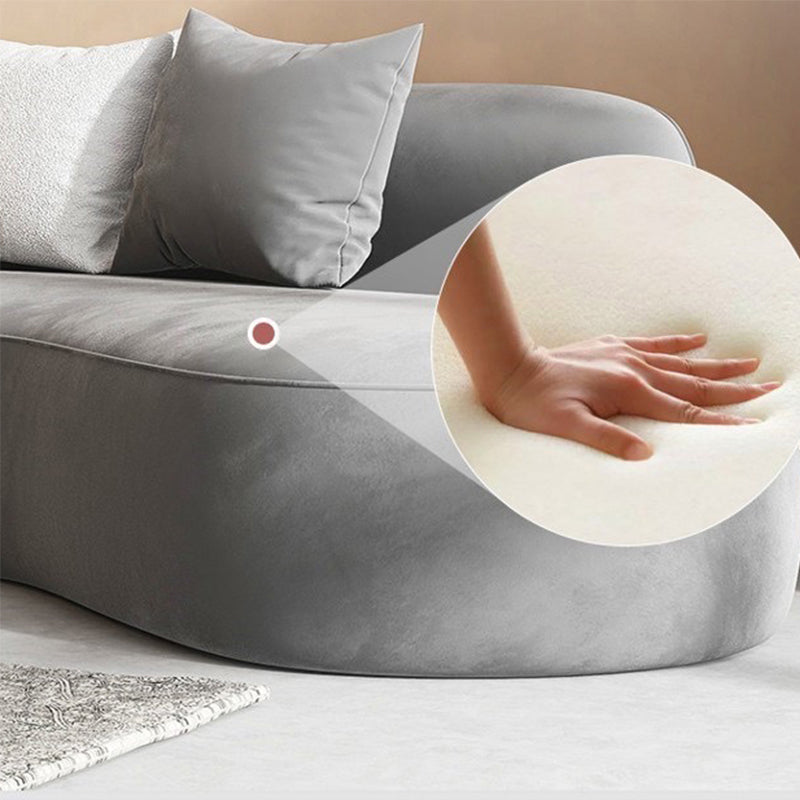 Nordic Living Room Curved Assembled Tight Back Square Arm Seating