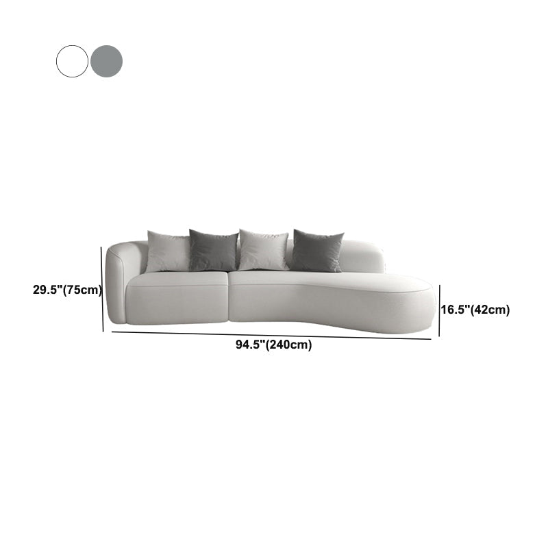 Nordic Living Room Curved Assembled Tight Back Square Arm Seating