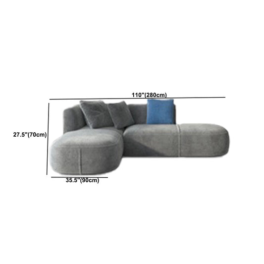 Nordic Gray Living Room Modular Gray Upholstery Square Arm Sofa