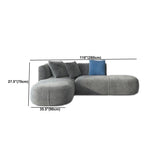 Soggiorno grigio nordico modulare tappezzeria grigio divano a braccio quadrato