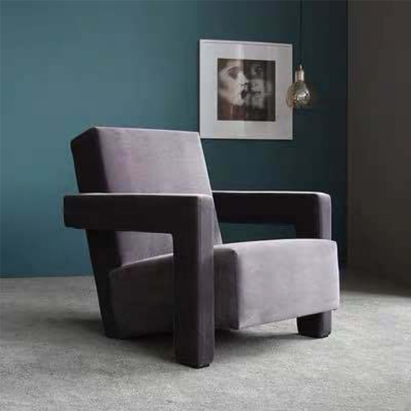 Nordic Fabric Arms Included Square Arms Fixed Back Accent Room Chair