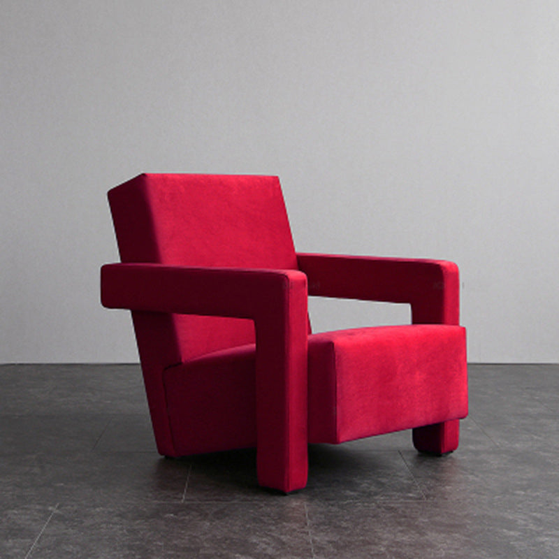 Nordic Fabric Arms Included Square Arms Fixed Back Accent Room Chair