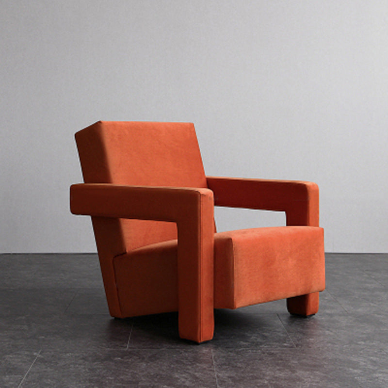 Nordic Fabric Arms Included Square Arms Fixed Back Accent Room Chair