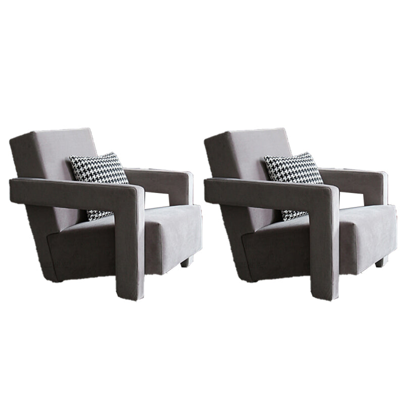 Nordic Fabric Arms Included Square Arms Fixed Back Accent Room Chair