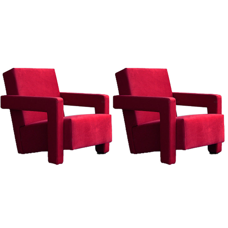 Nordic Fabric Arms Included Square Arms Fixed Back Accent Room Chair