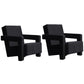 Nordic Fabric Arms Included Square Arms Fixed Back Accent Room Chair