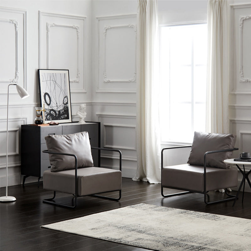 Contemporary Arms Included with Pillow Round Arms Accent Armchair