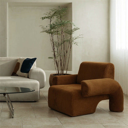 Nordic Arms Included Round Arms Tight Back Living Room Accent Armchair Brown 1 Piece Clearhalo 'Accent Chairs' 'accent_chairs' 'Chairs & Seating' 'furn' 'furn_accent_chairs' 'Furniture' 'Living Room Furniture' 5895324