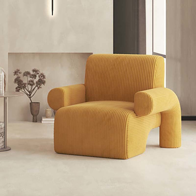 Nordic Arms Included Round Arms Tight Back Living Room Accent Armchair Yellow 1 Piece Clearhalo 'Accent Chairs' 'accent_chairs' 'Chairs & Seating' 'furn' 'furn_accent_chairs' 'Furniture' 'Living Room Furniture' 5895328