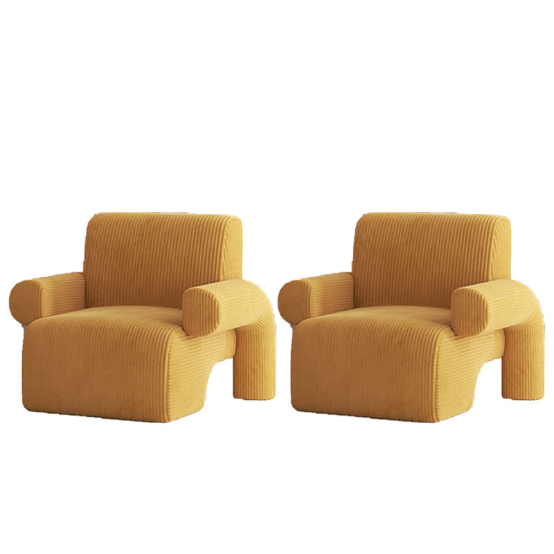 Nordic Arms Included Round Arms Tight Back Living Room Accent Armchair Yellow 2 Piece Set Clearhalo 'Accent Chairs' 'accent_chairs' 'Chairs & Seating' 'furn' 'furn_accent_chairs' 'Furniture' 'Living Room Furniture' 5895330