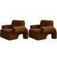 Nordic Arms Included Round Arms Tight Back Living Room Accent Armchair Brown 2 Piece Set Clearhalo 'Accent Chairs' 'accent_chairs' 'Chairs & Seating' 'furn' 'furn_accent_chairs' 'Furniture' 'Living Room Furniture' 5895334