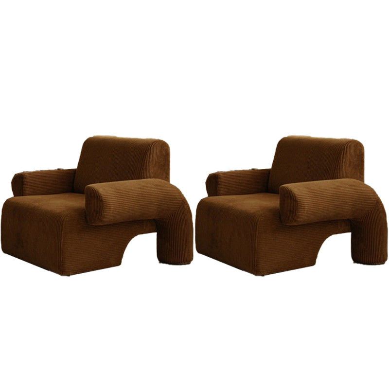 Nordic Arms Included Round Arms Tight Back Living Room Accent Armchair Brown 2 Piece Set Clearhalo 'Accent Chairs' 'accent_chairs' 'Chairs & Seating' 'furn' 'furn_accent_chairs' 'Furniture' 'Living Room Furniture' 5895334