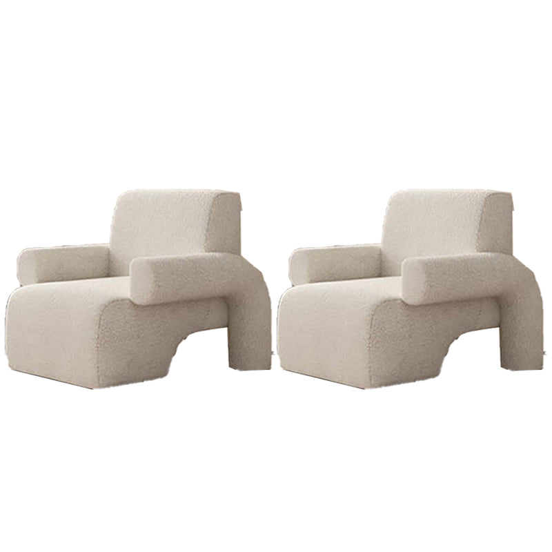 Nordic Arms Included Round Arms Tight Back Living Room Accent Armchair White 2 Piece Set Clearhalo 'Accent Chairs' 'accent_chairs' 'Chairs & Seating' 'furn' 'furn_accent_chairs' 'Furniture' 'Living Room Furniture' 5895336