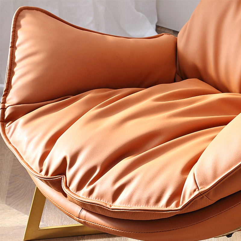 Glam Removable Cushions Gold Base Fixed Back Cross Lounge Accent Chair