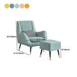 Contemporary Bonded Leather Ottoman Set Flared Arms Accent Room Chair