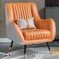 Contemporary Bonded Leather Arms Included Basic Four Leg Accent Armchair Orange White 1 Piece Clearhalo 'Accent Chairs' 'accent_chairs' 'Chairs & Seating' 'furn' 'furn_accent_chairs' 'Furniture' 'Living Room Furniture' 5895403